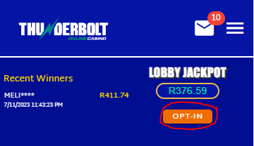 Lobby Jackpot Opt-in