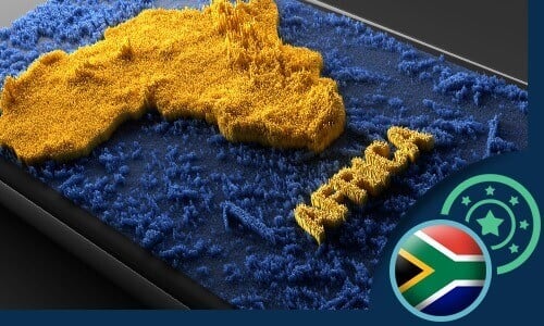 3-D map of Africa on a cell phone