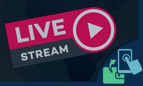 icon that says Live Streaming with a forward sign